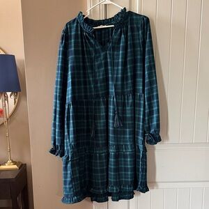 JODIFL Teal Plaid Dress